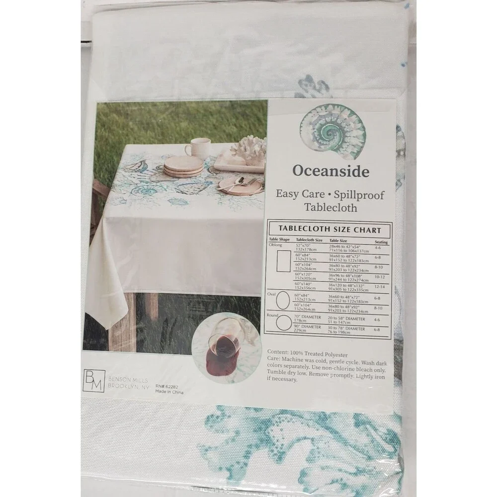 Printed Spillproof Fabric Tablecloth,52x70